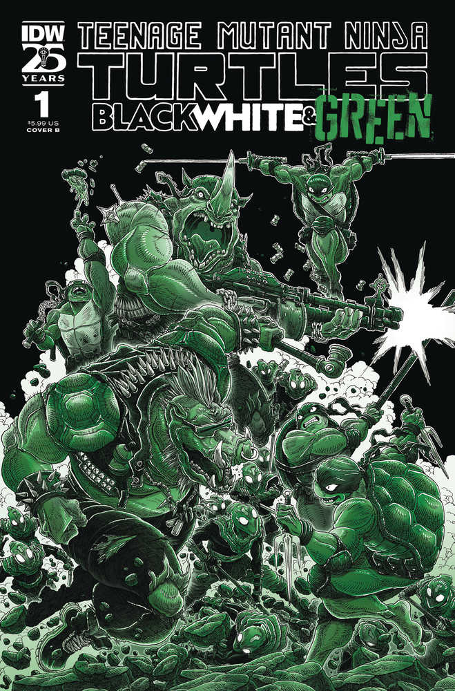 Teenage Mutant Ninja Turtles Black White & Green #1 Cover B Stokoe