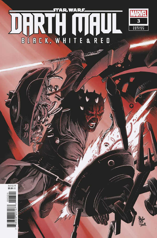 Star Wars Darth Maul Black White & Red #3 (Of 4) Siqueira Va