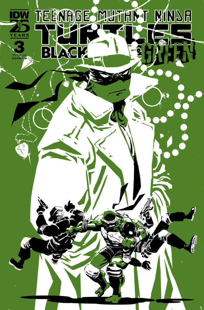 Teenage Mutant Ninja Turtles Black White Green #3 Variant B (Rossmo)