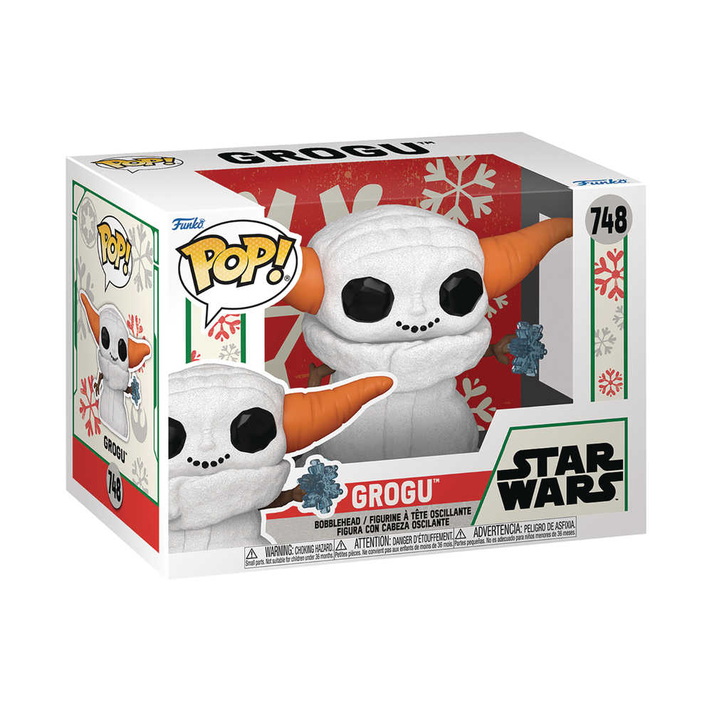 Pop Star Wars Mando Hldy Grogu Snowman Vinyl Figure