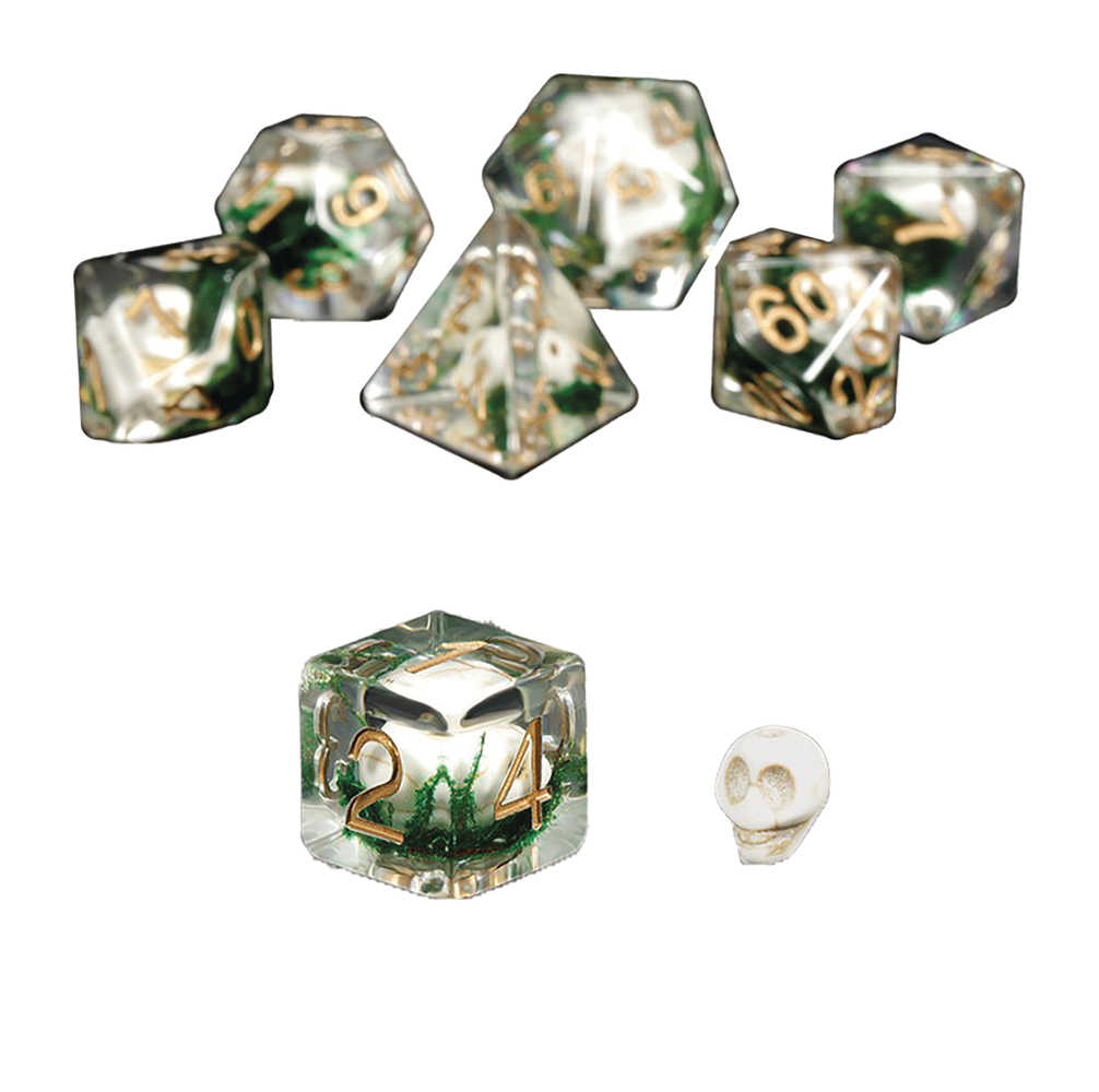 Resin Dice Skull 7pc Dice Set