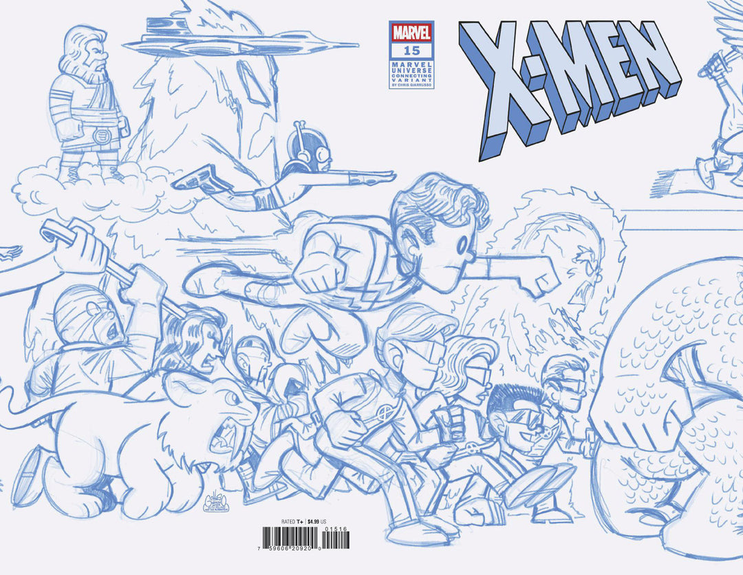 X-Men #15 50 Copy Chris Giarrusso Marvel Universe Connecting Blue Line Sketch Wrap Variant O