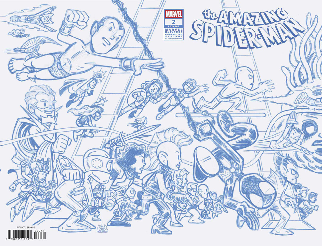 Amazing Spider-Man #2 50 Copy Chris Giarrusso Marvel Universe Connecting Blue Line Sketch Wrap Variant L
