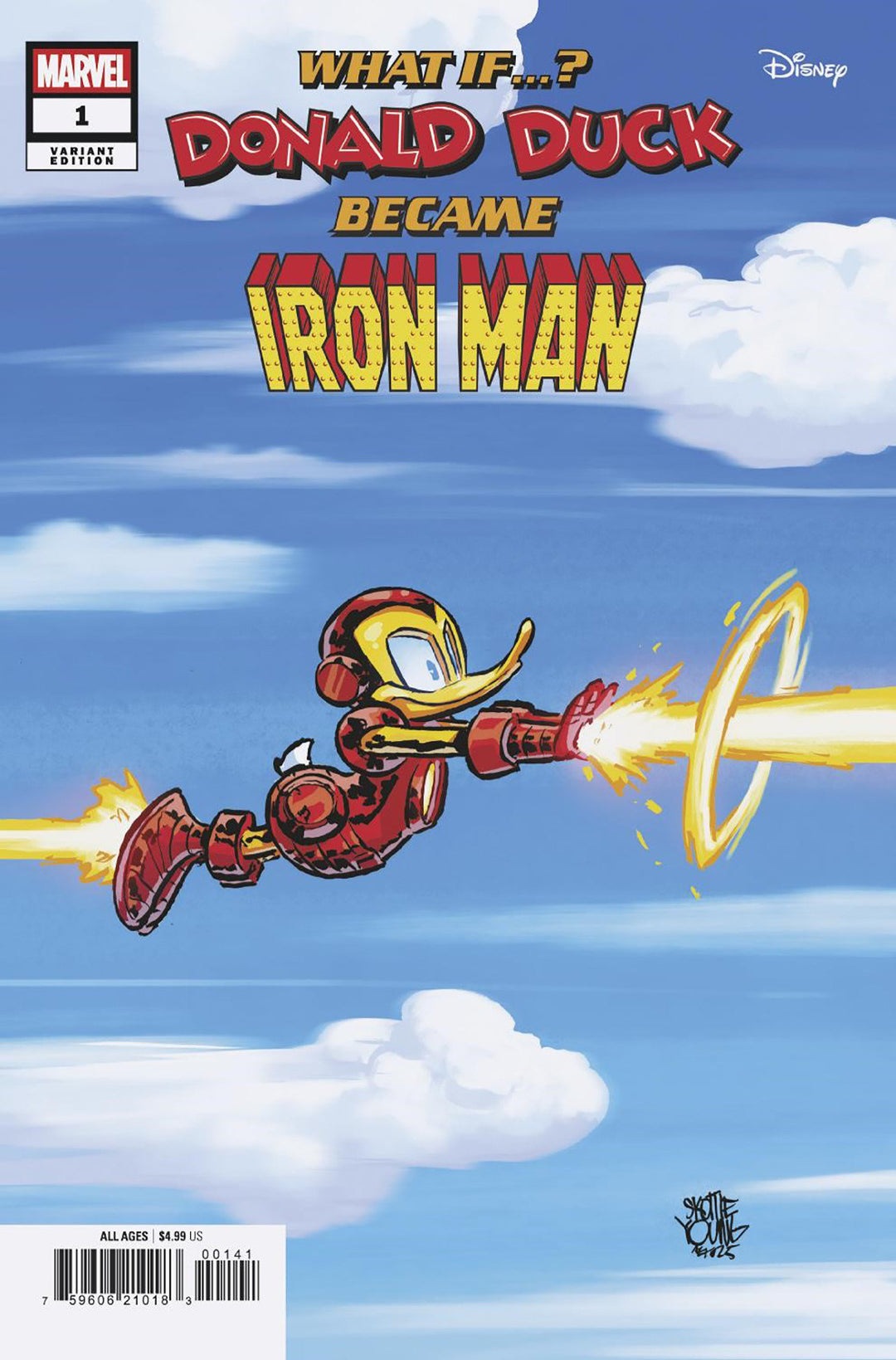Marvel Disney What If Donald Duck Became Iron Man #1 Skottie Young Variant