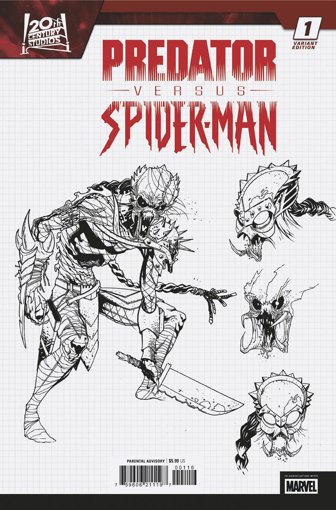 Predator vs Spider-Man #1 10 Copy Marcelo Ferreira Design Variant
