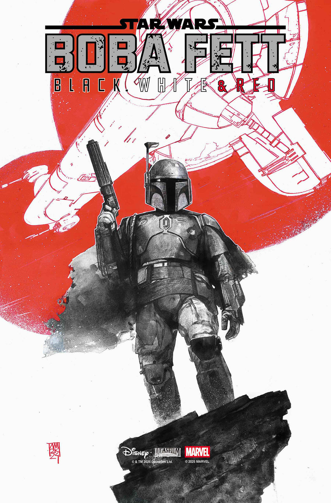Star Wars Boba Fett Black White Red #1