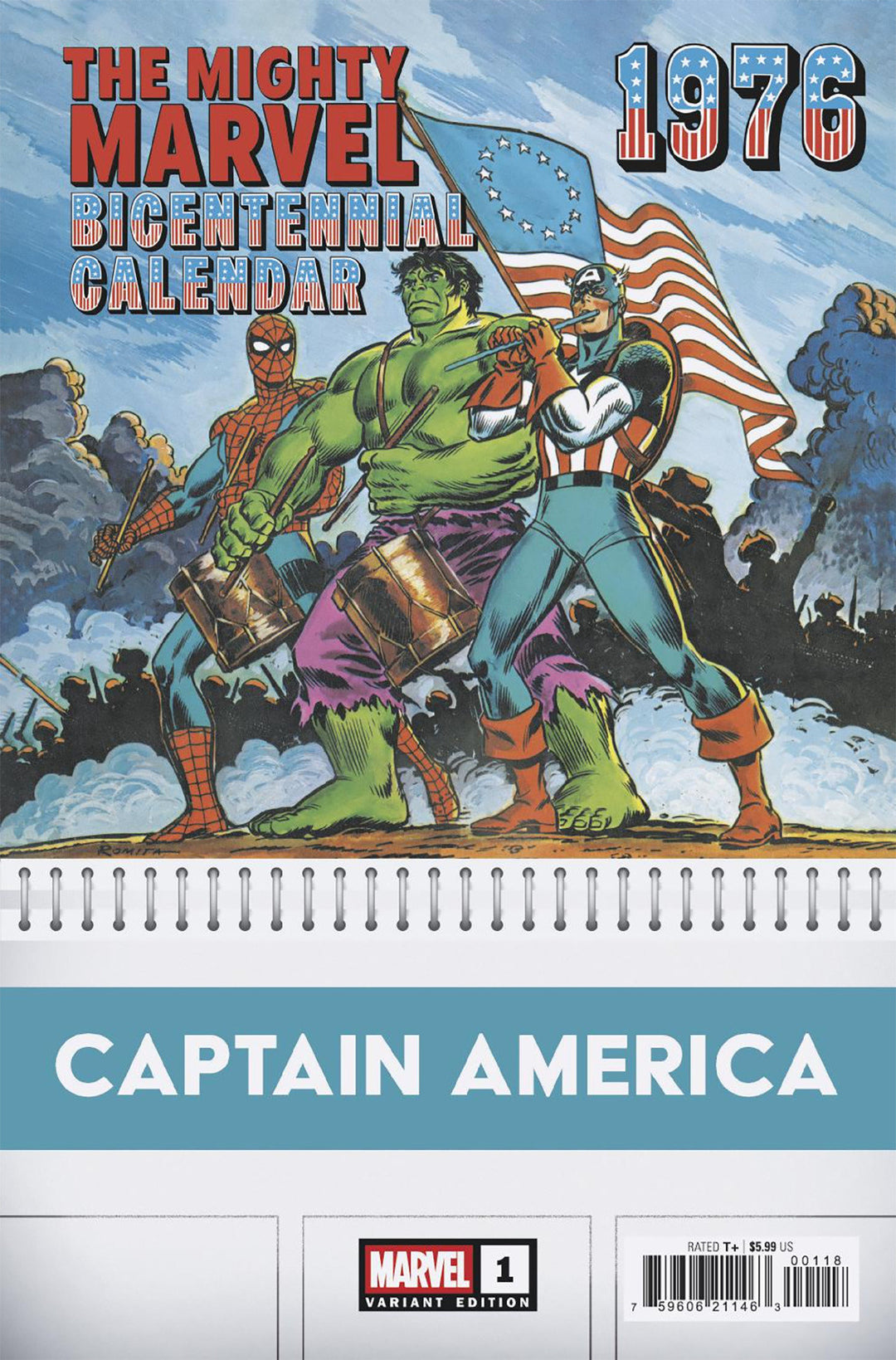 Captain America #1 50 Copy John Romita Sr Bicentennial Calendar Hidden Gem Variant