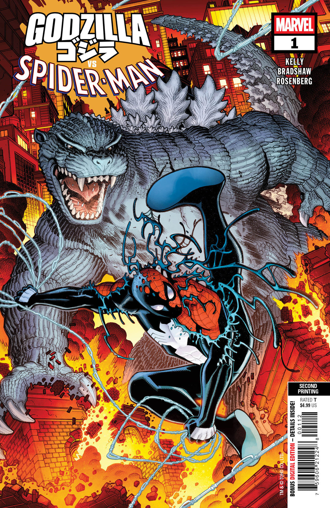 Godzilla vs Spider-Man #1 Nick Bradshaw 2nd Print Variant