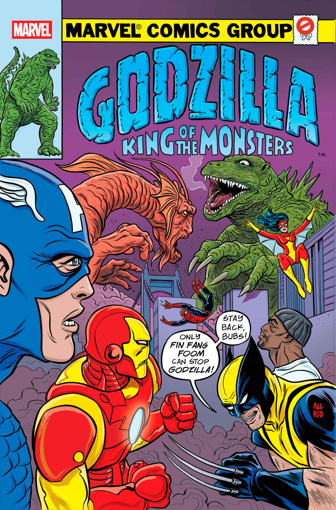 Godzilla vs Avengers #1 Mike Allred Godzilla King Of The Monsters Homage Variant