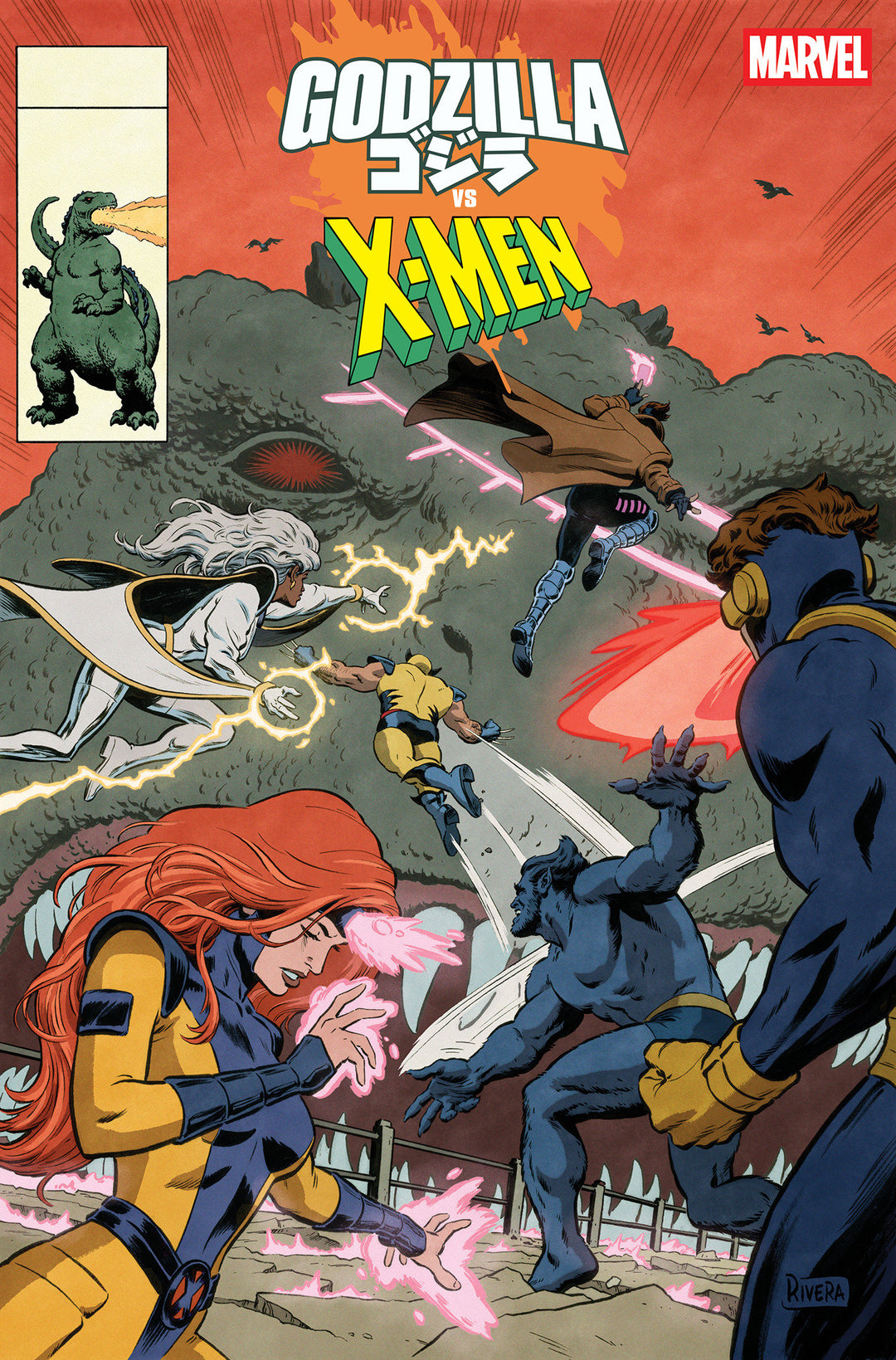 Godzilla vs X-Men #1 Paolo Rivera Godzilla King Of The Monsters Homage Variant