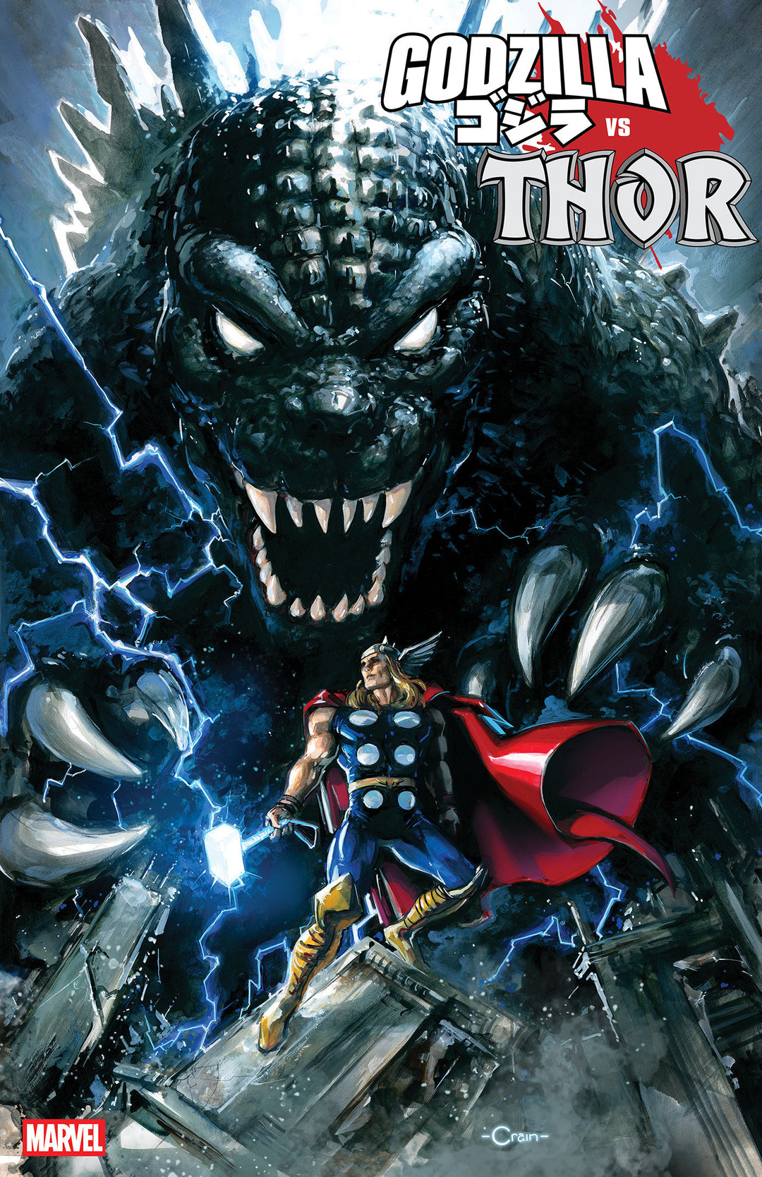 Godzilla vs Thor #1 25 Copy Clayton Crain Variant