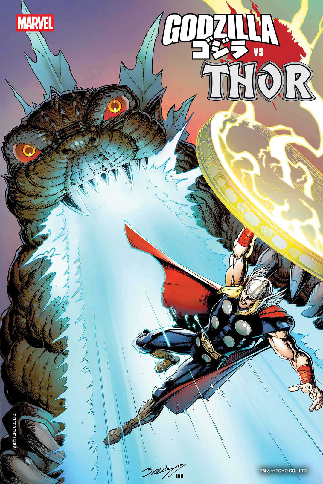 Godzilla vs Thor #1 Mark Bagley Foil Variant