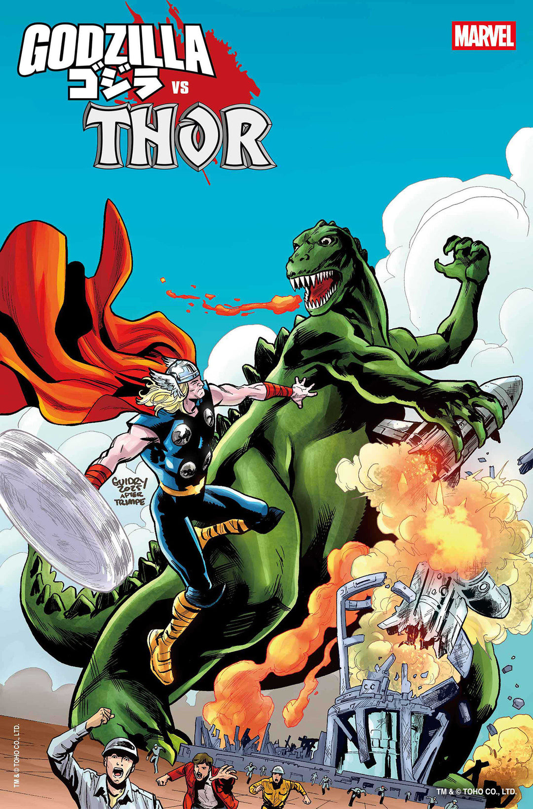 Godzilla vs Thor #1 Gavin Guidry Godzilla King Of The Monsters Homage Variant