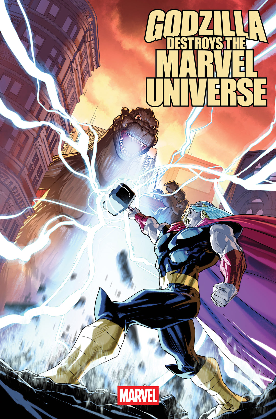 Godzilla Destroys The Marvel Universe #1 25 Copy Pete Woods Variant