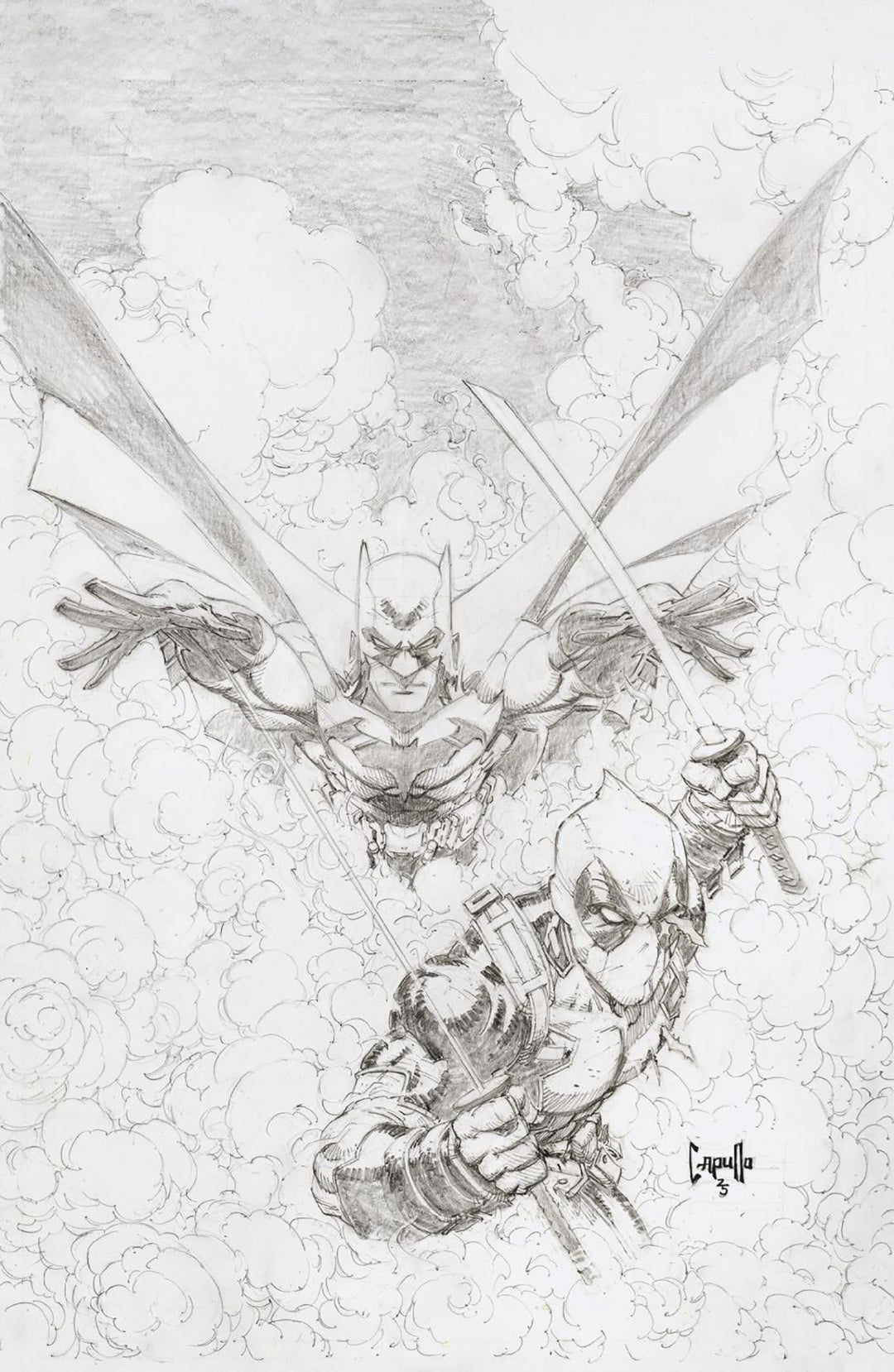 Marvel/DC Deadpool/Batman #1 200 Copy Greg Capullo Full Art Sketch Variant
