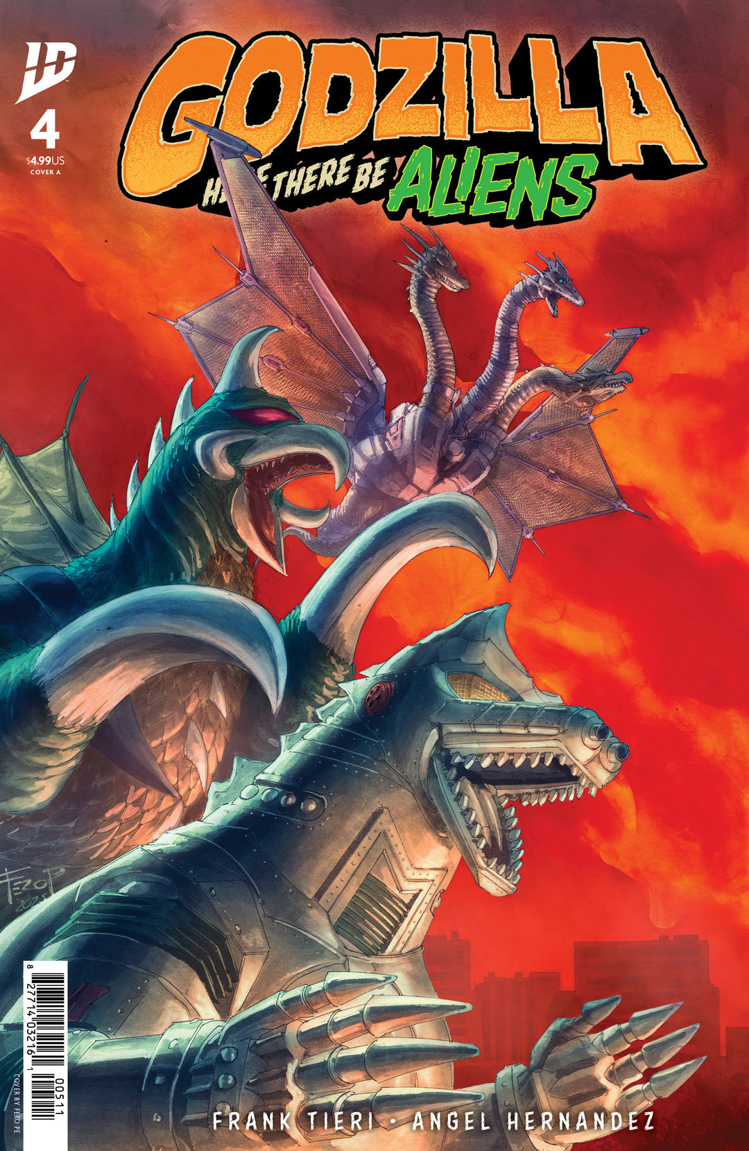 Godzilla Here There Be Aliens #4 Cover A Pe