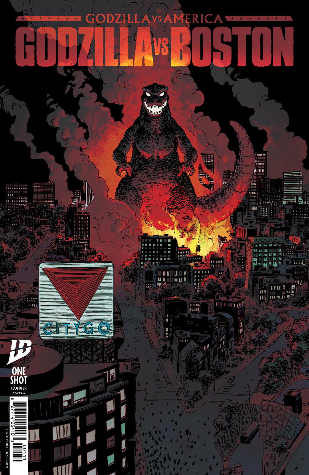 Godzilla vs America Boston Cover A Sherman