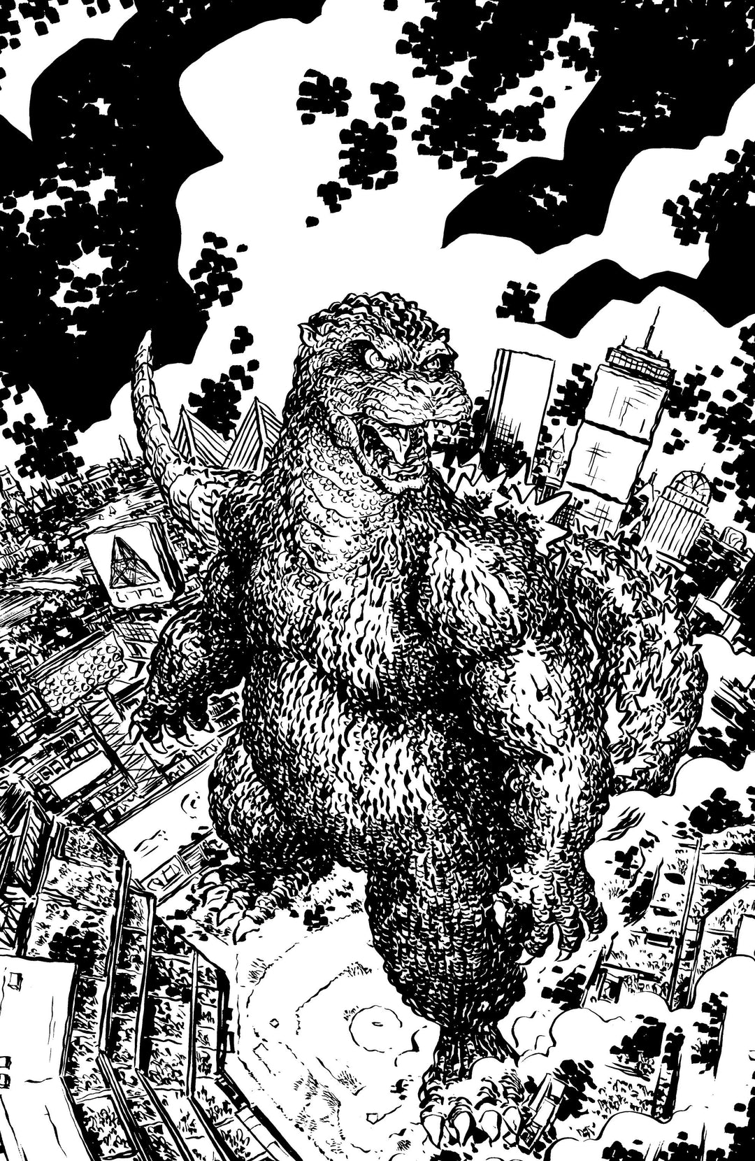 Godzilla vs America Boston 25 Copy Lonergan Variant