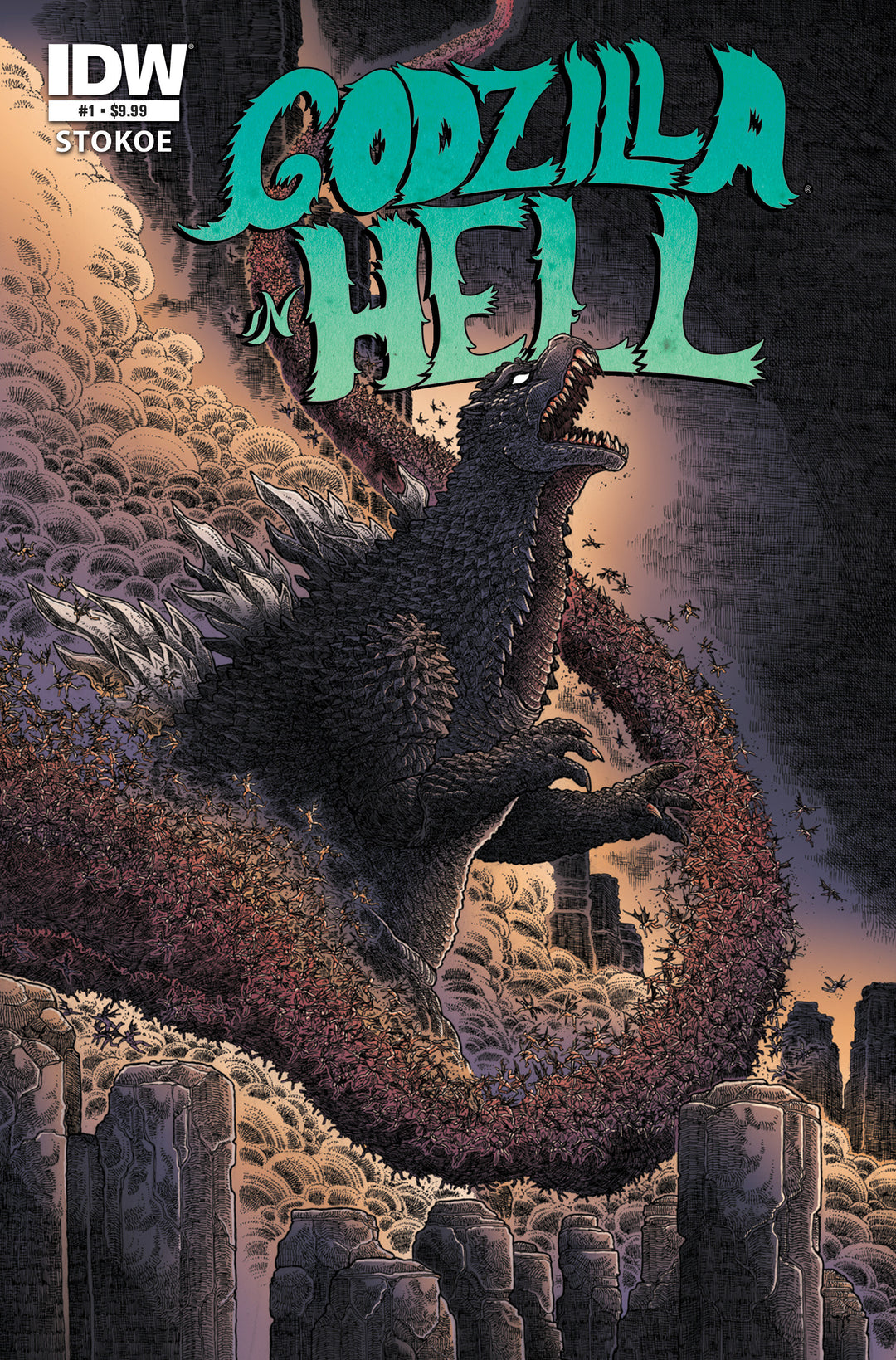 Godzilla 70th Anniversary Foil Classics Godzilla In Hell #1 Cover A Stokoe