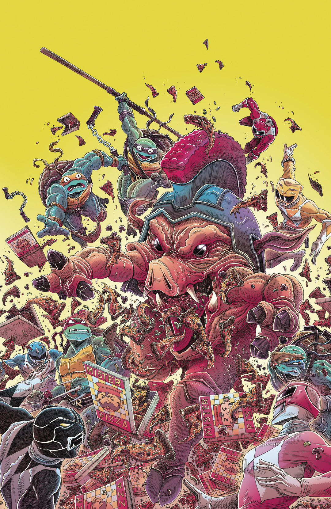 Mighty Morphin Power Rangers Teenage Mutant Ninja Turtles III #1 Cover I 1 in 25 Stokoe