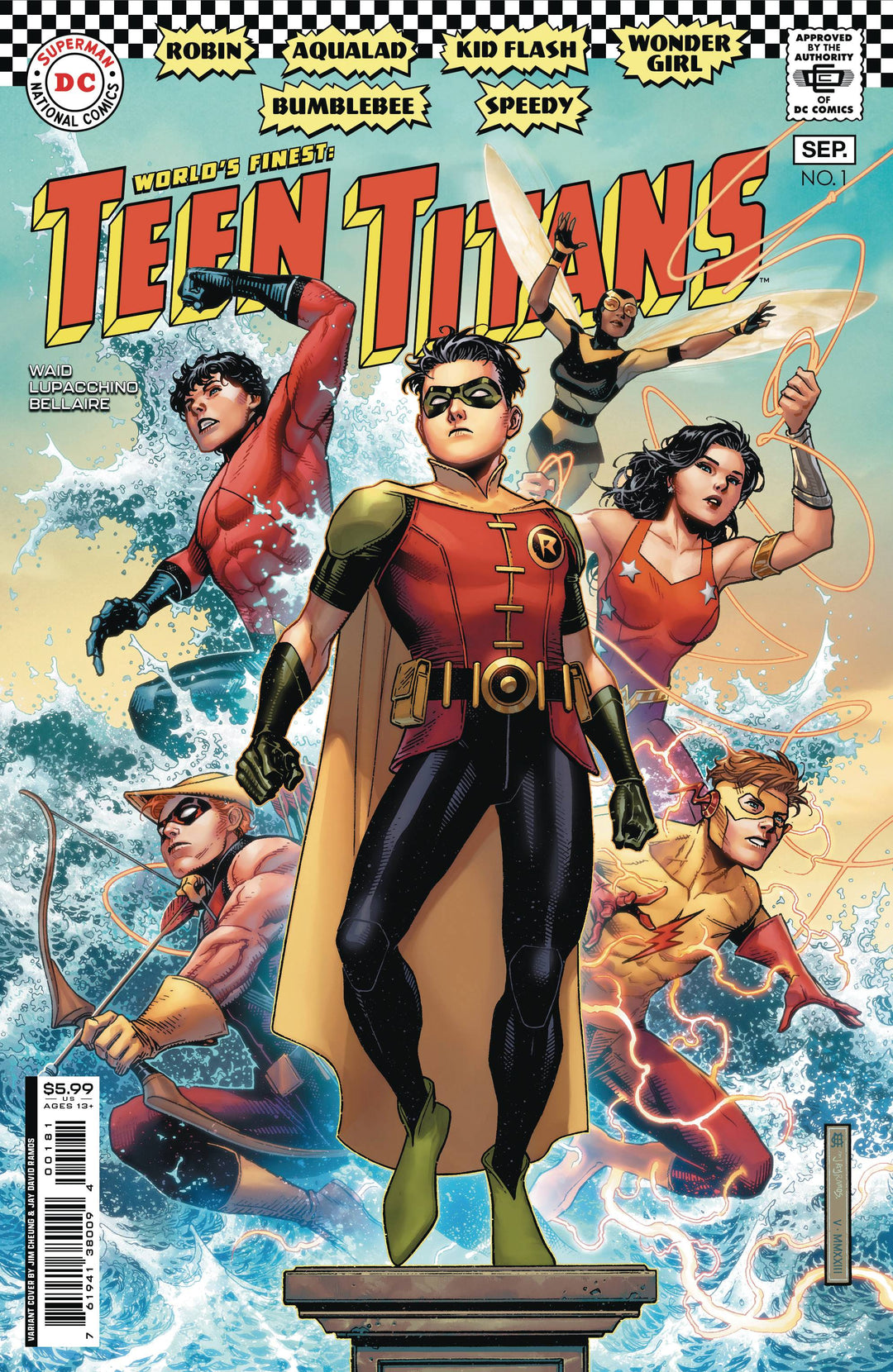 Worlds Finest Teen Titans #1 (Of 6) Cover E Jim Cheung Foil Card Stock Variant