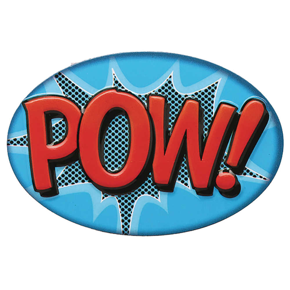 Pow Embossed Metal Magnet