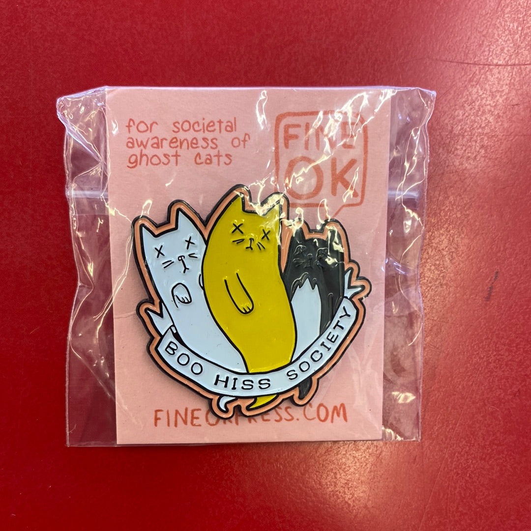 Boo Hiss Society Enamel Pin