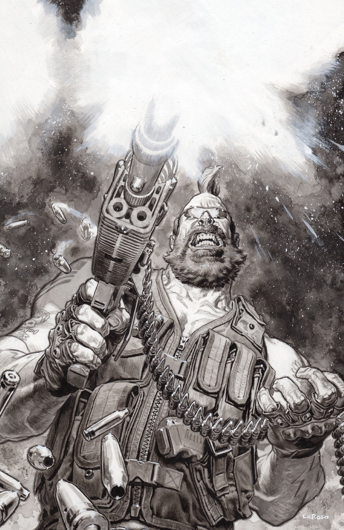 Fort Psycho #2 Cover E 1 in 20 Lewis Larosa Black & White Variant