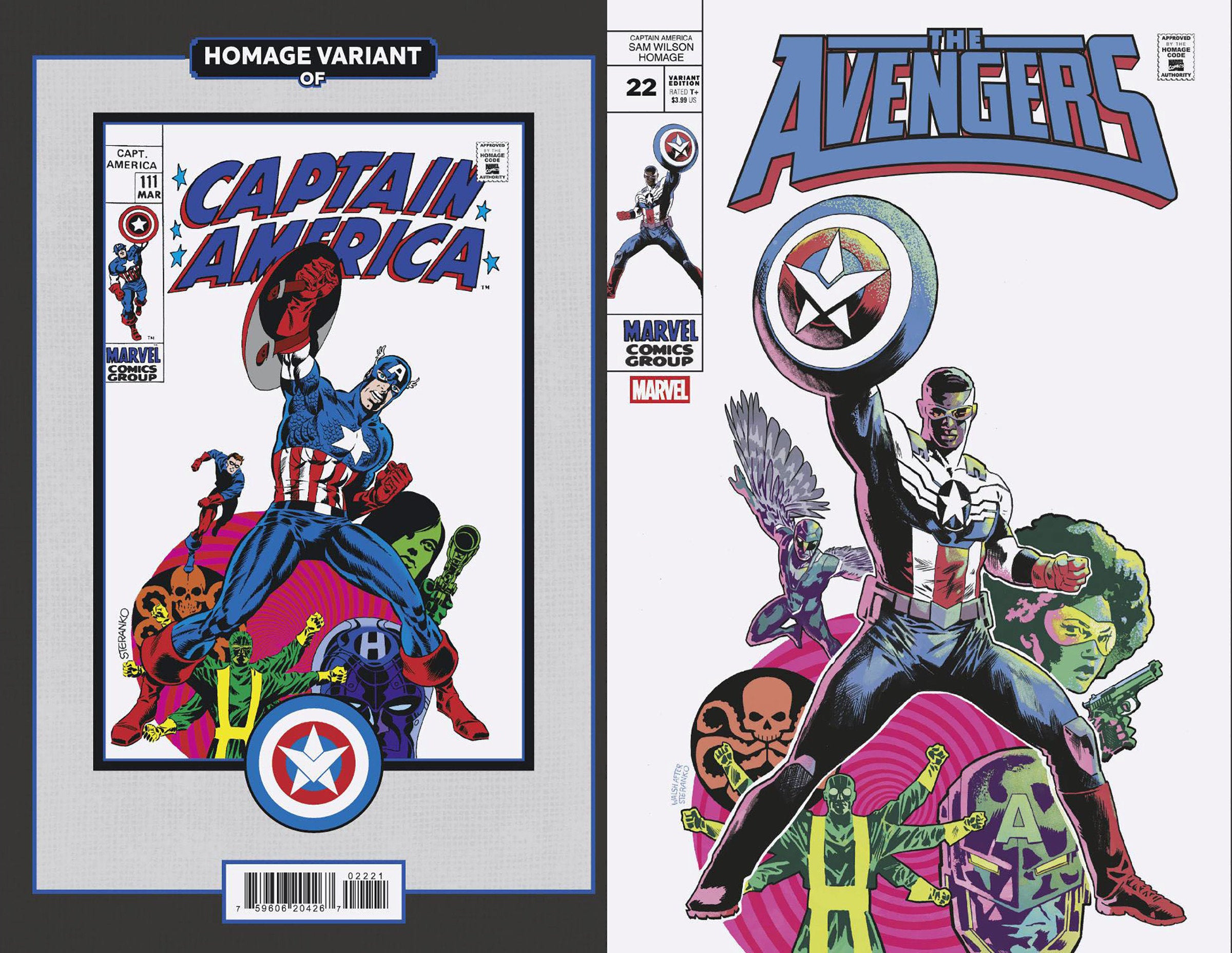 Avengers #22 Walsh Captain America Sam Wilson Homage Variant