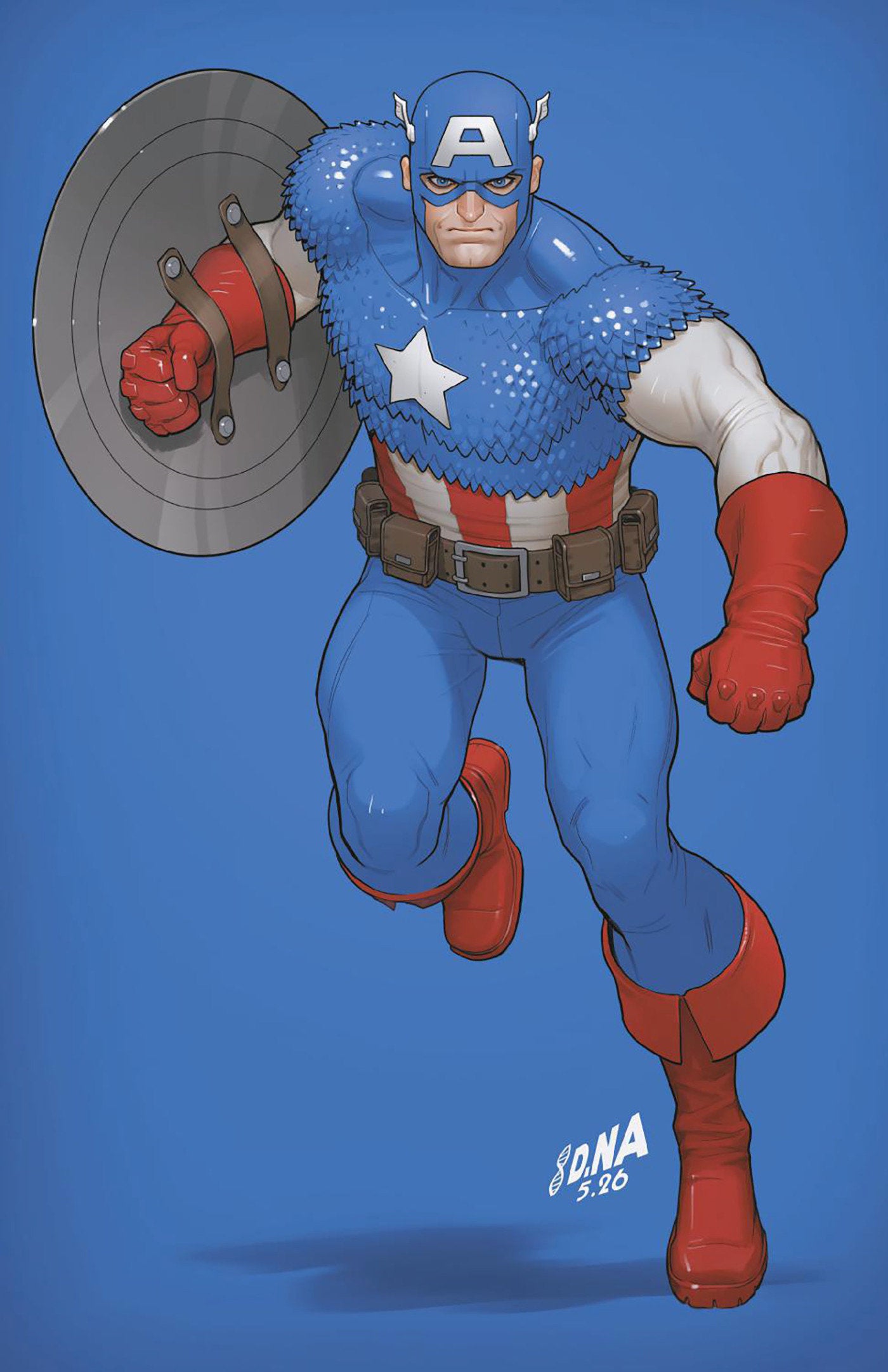 Captain America #13 David Nakayama Color Block Blue 50 Copy Full Art Variant