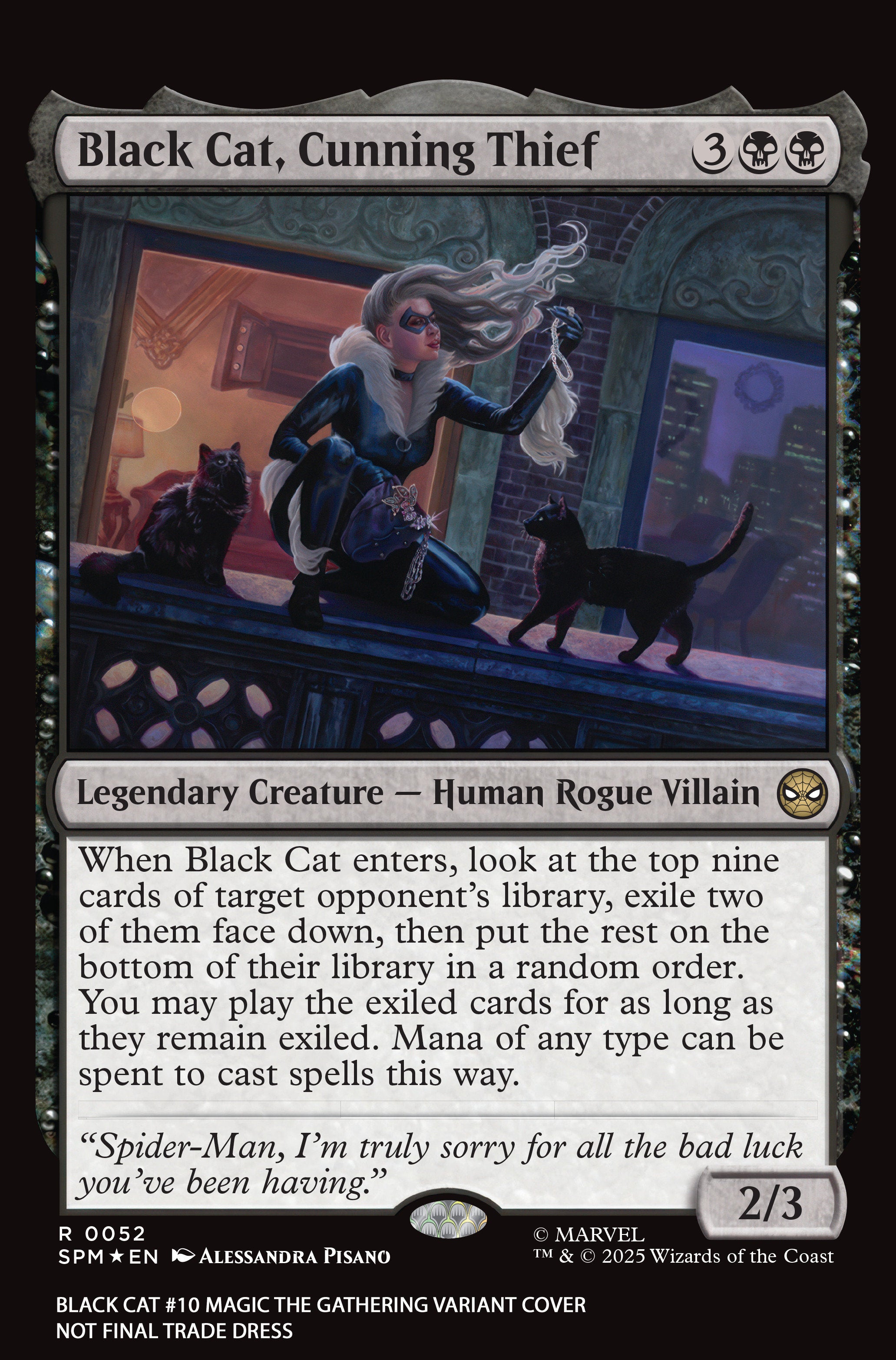 Black Cat #10 Alessandra Pisano Magic The Gathering Variant