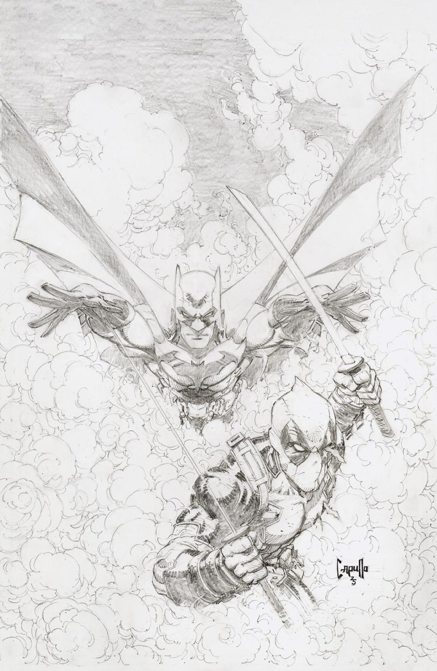 Marvel/DC Deadpool/Batman #1 200 Copy Greg Capullo Full Art Sketch Variant
