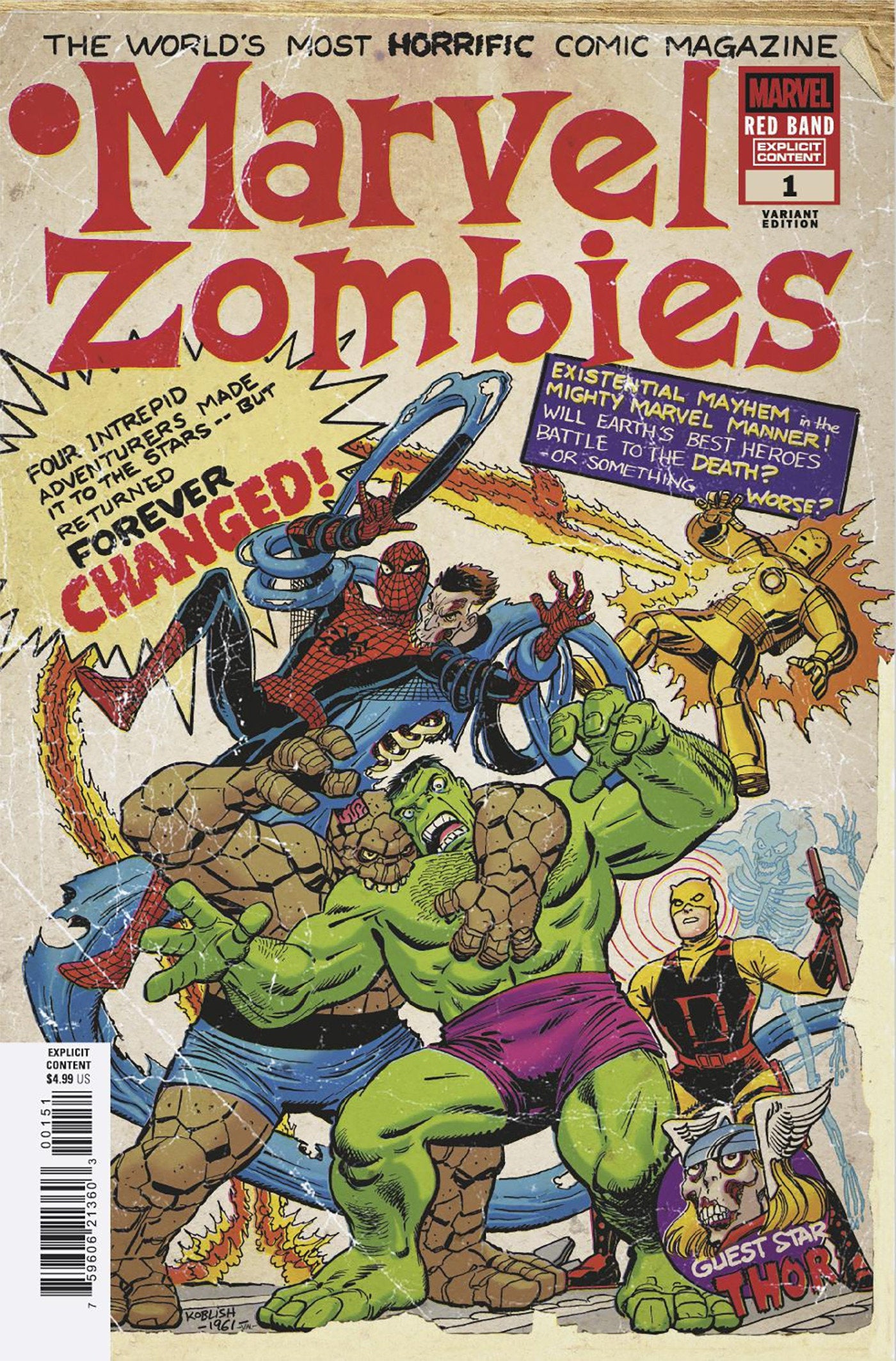 Marvel Zombies Red Band #1 Scott Koblish Retro Zombie Variant [Polybagged]