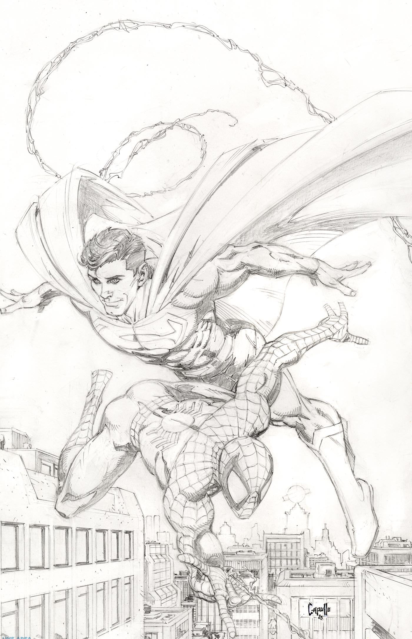 Marvel/DC Spider-Man/Superman #1 Greg Capullo 200 Copy Full Art Sketch Variant