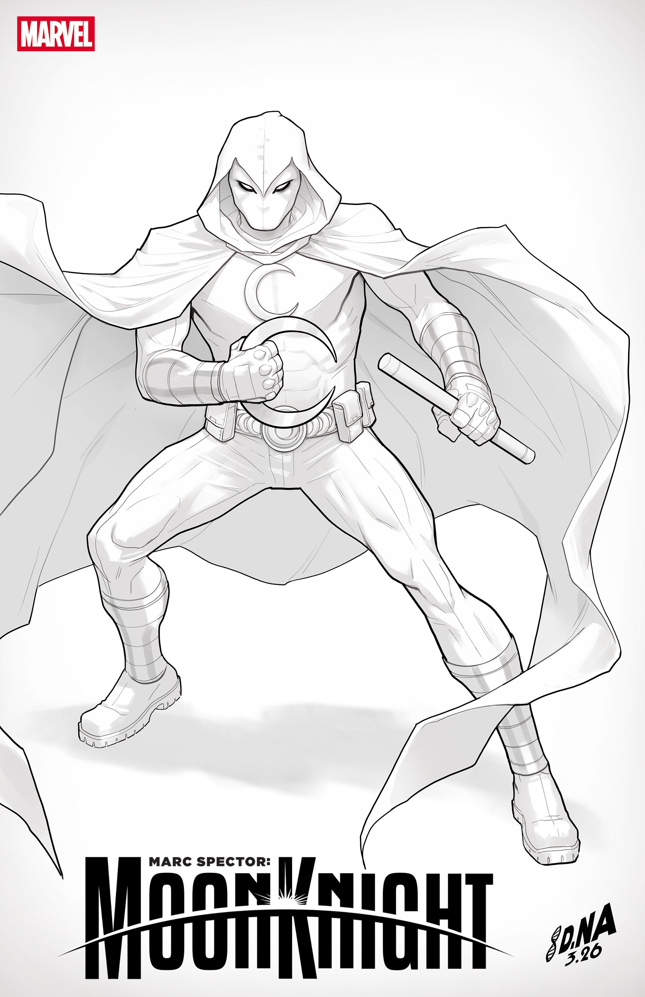 Marc Spector Moon Knight #3 David Nakayama Color Block White Variant