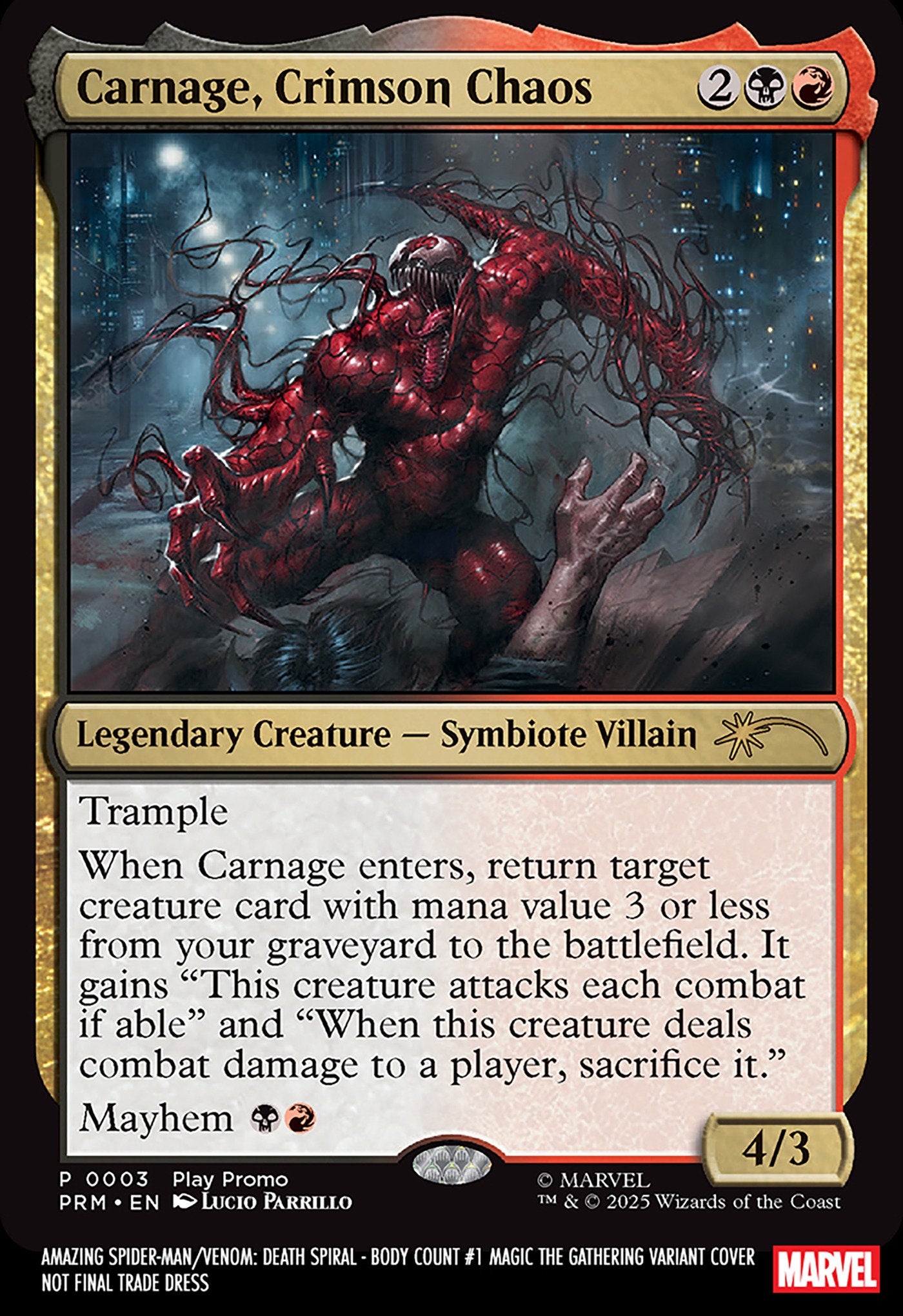 Amazing Spider-Man/Venom Death Spiral Body Count #1 Lucio Parrillo Magic The Gathering Variant
