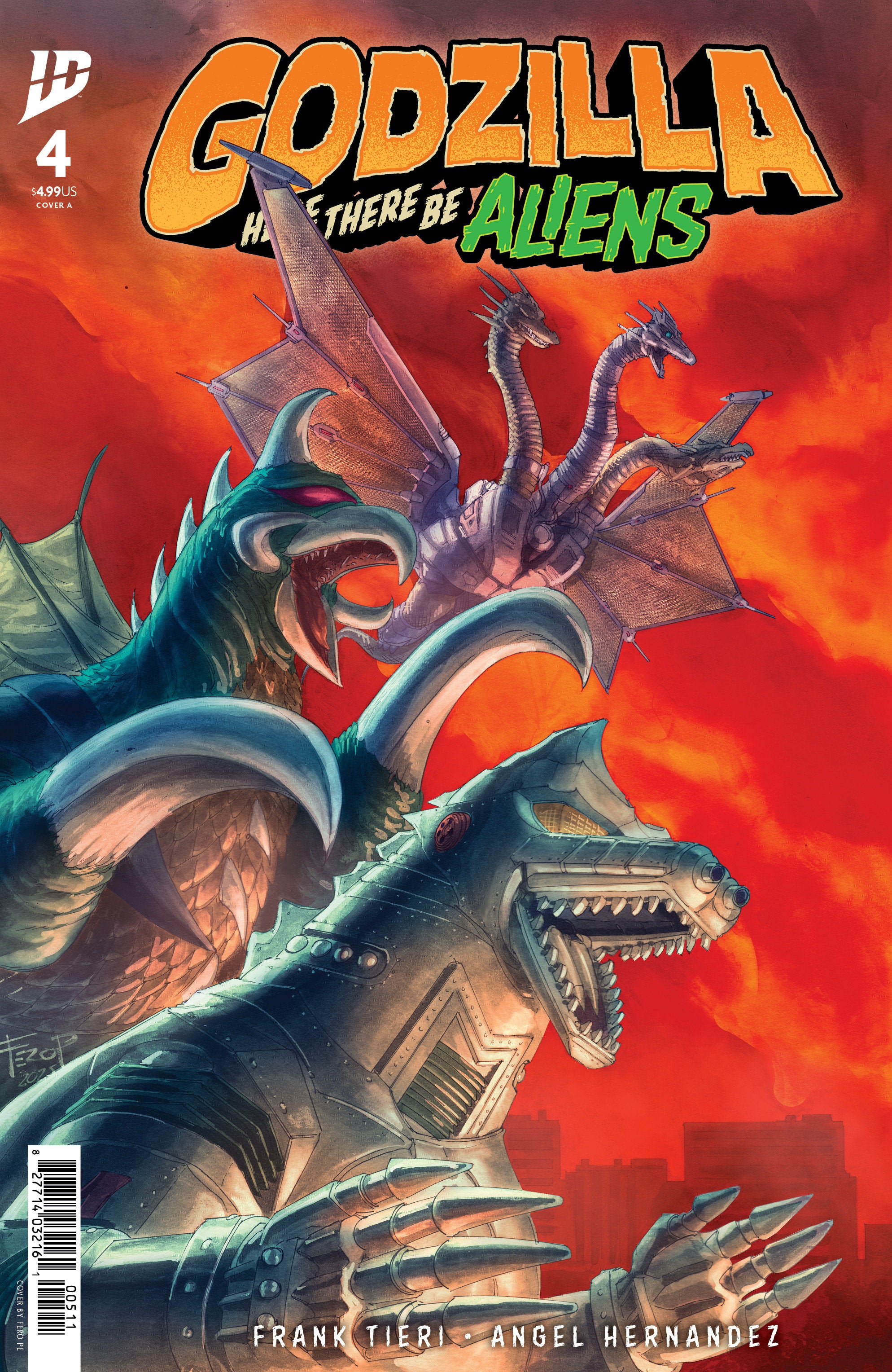 Godzilla Here There Be Aliens #4 Cover A Pe