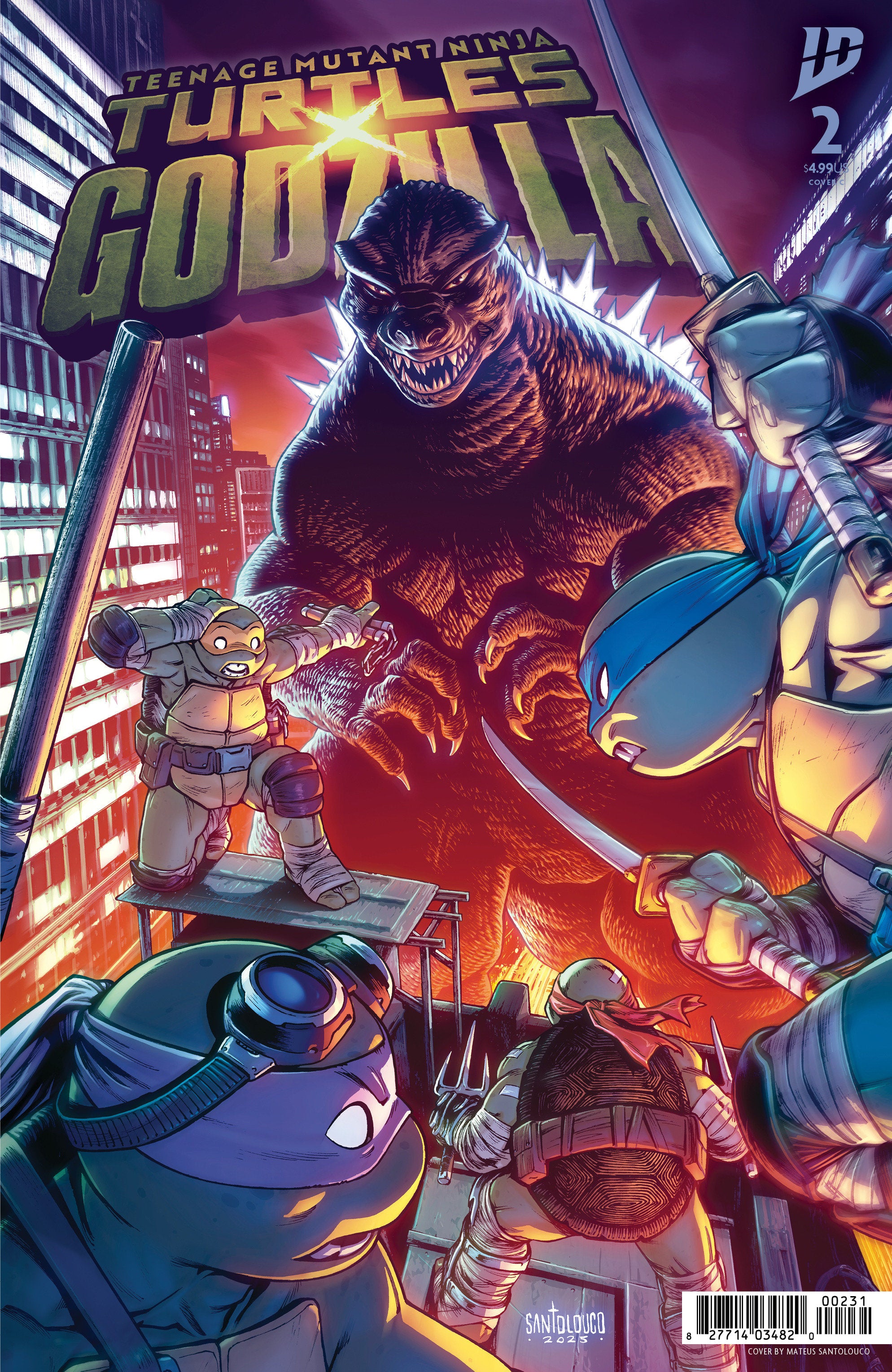 Teenage Mutant Ninja Turtles X Godzilla #2 Cover C Santolouco
