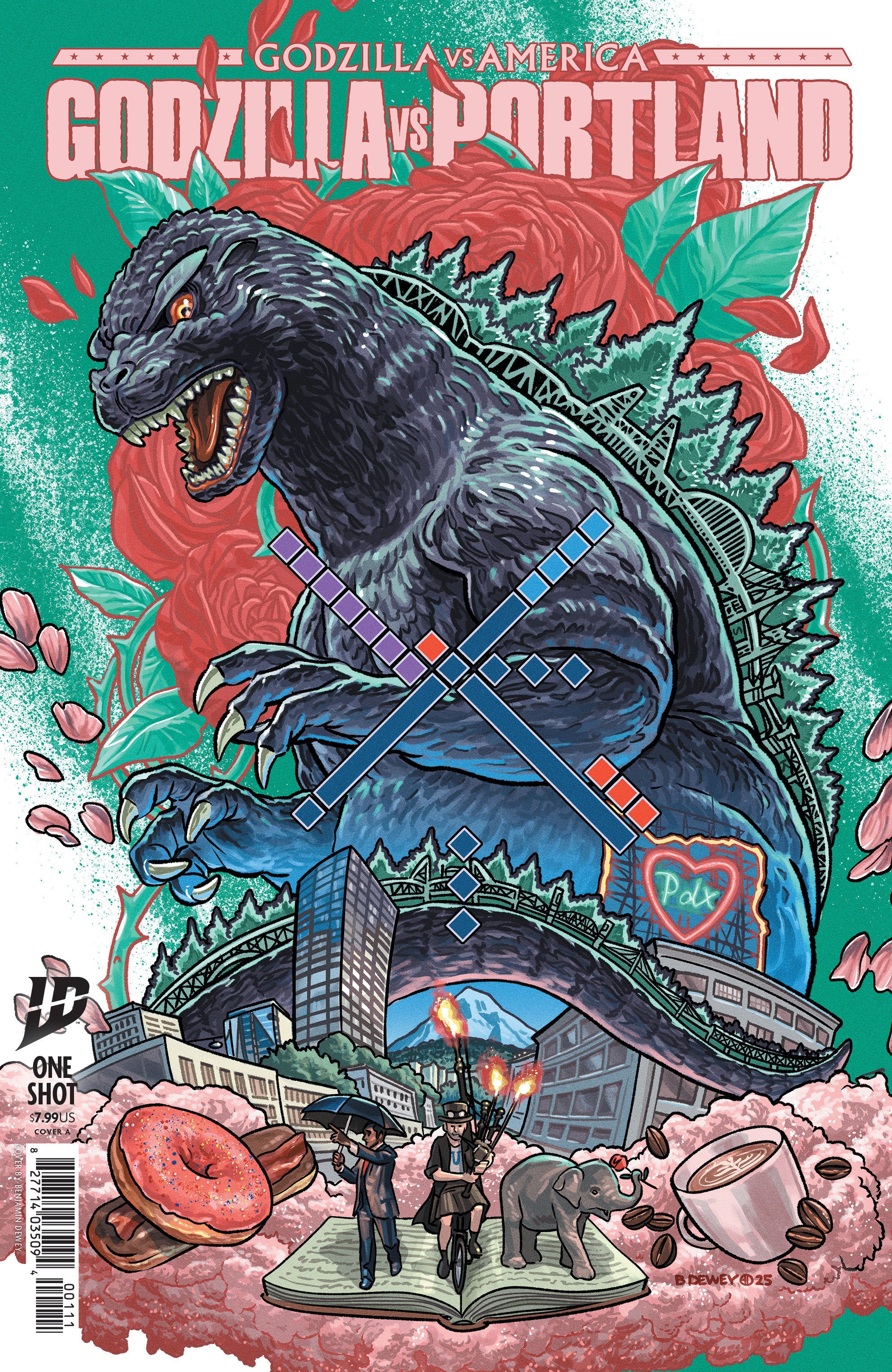 Godzilla vs America Portland Cover A Dewey