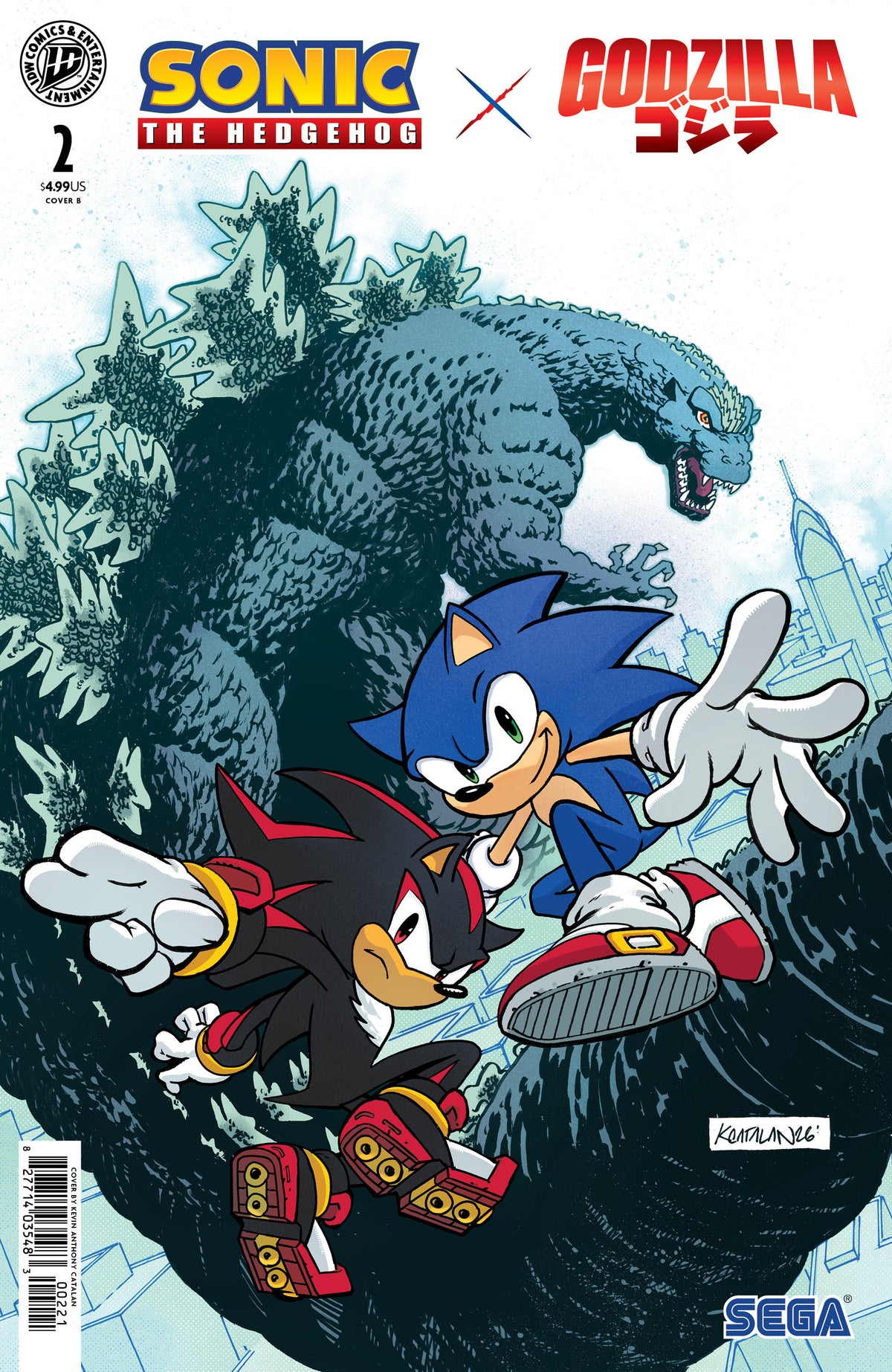 Sonic The Hedgehog X Godzilla #2 Cover B Catalan
