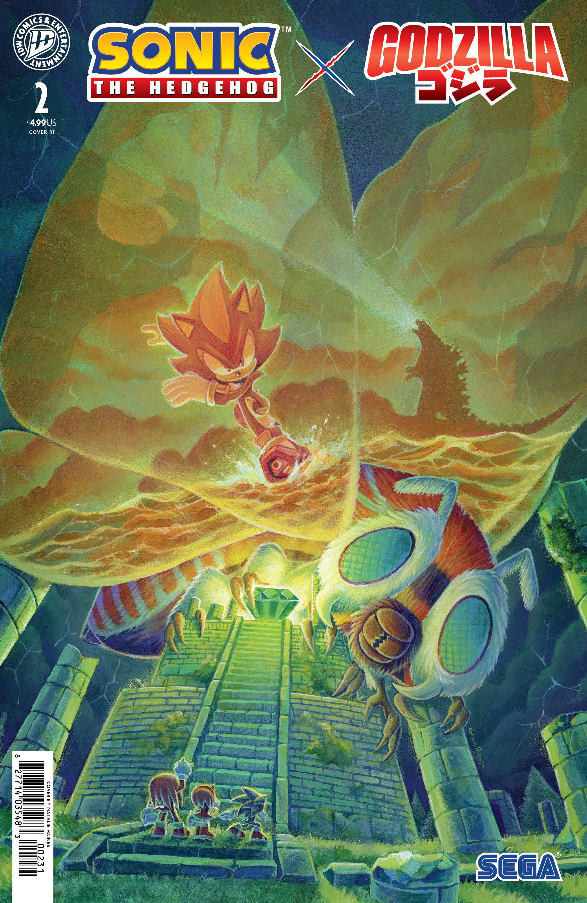 Sonic The Hedgehog X Godzilla #2 Cover RI 1 for 15 Haines