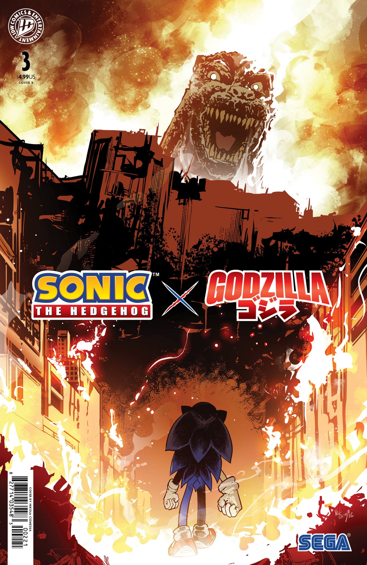 Sonic The Hedgehog X Godzilla #3 Cover B Cizmesija