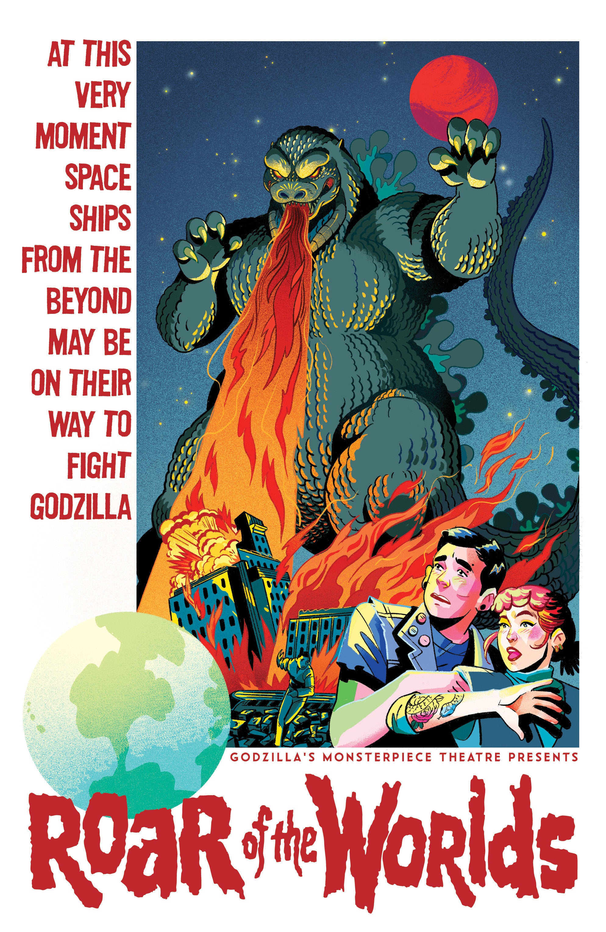 Godzilla Monsterpiece Theatre Presents Roar Of The Worlds Cover RI 10 Copy Goux