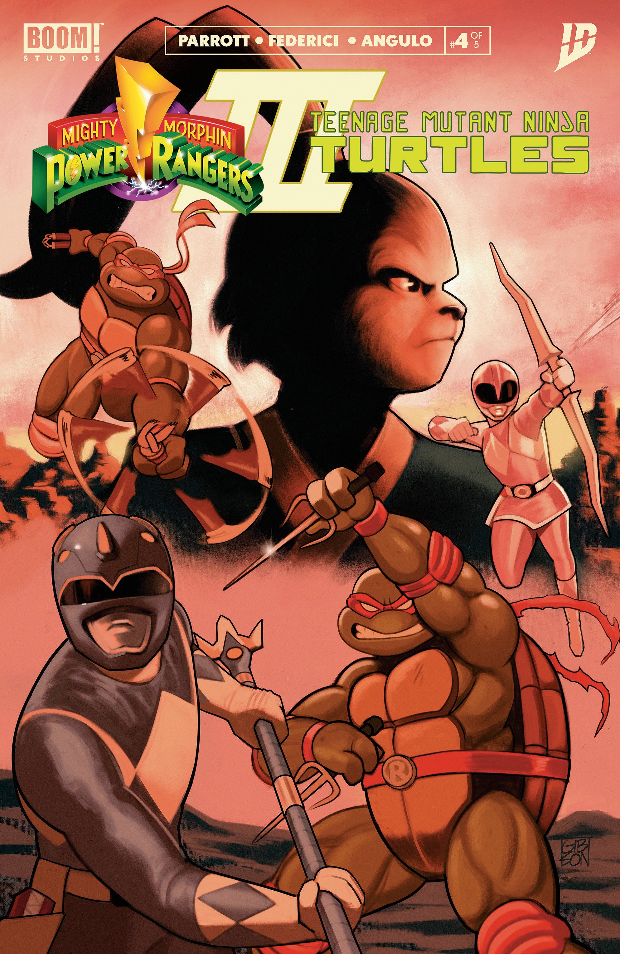 Mighty Morphin Power Rangers Teenage Mutant Ninja Turtles III #4 Cover J Gibson