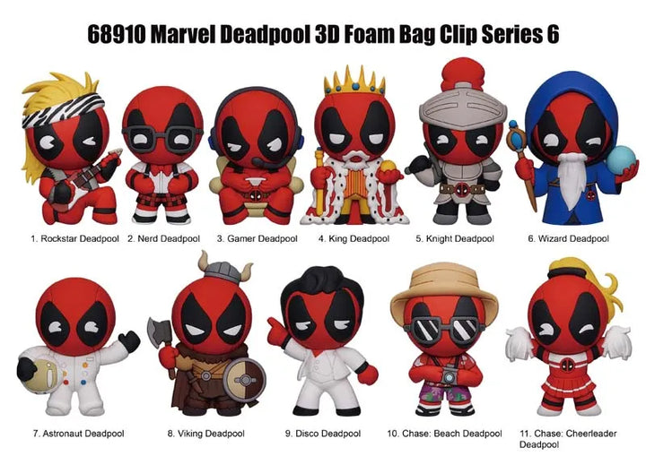 Deadpool Series 6 3D Foam Bag Clip Keychain