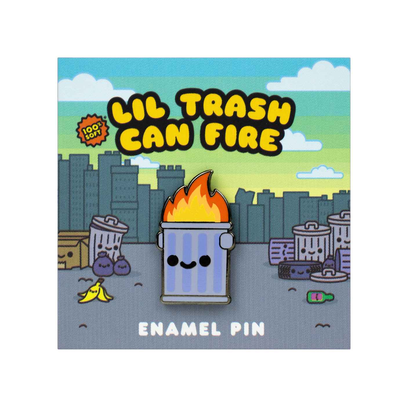 Lil Trash Can Fire Enamel Pin