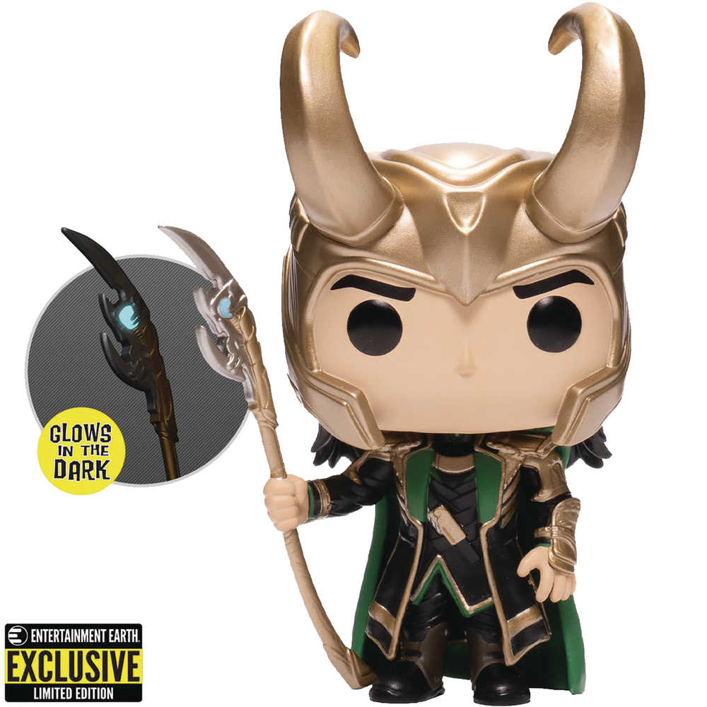 Pop Avengers Loki W/Gitd Scepter Vinyl Figure