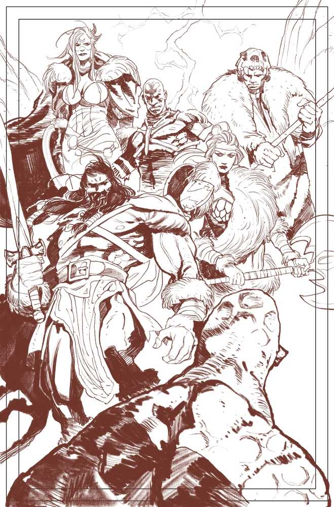 Mighty Barbarians #1 Cover M 7 Copy Foc Gizzi Line Art