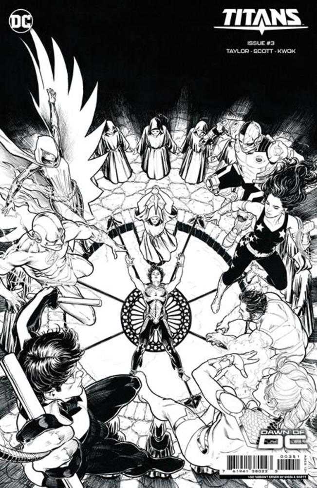 Titans #3 Cover E 1 in 50 Nicola Scott Black & White Card Stock Variant