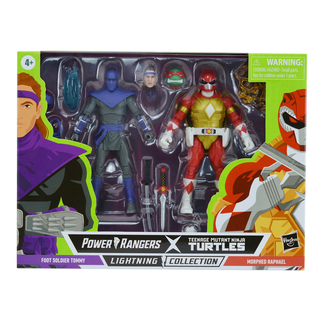 POWER RANGERS TMNT LIGHTNING COLLECTION MORPHED RAPHAEL & FOOT SOLDIER TOMMY
